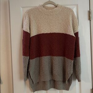 Amazon Women's Colorblock Sweater - Cream, Red, Gray